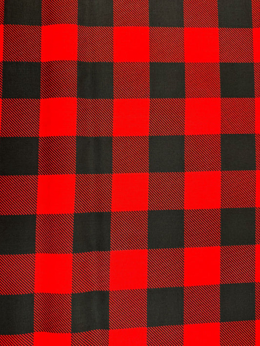 Black and Red plaid fabric buffalo paid cotton fabric - Mary Jo Fabrics