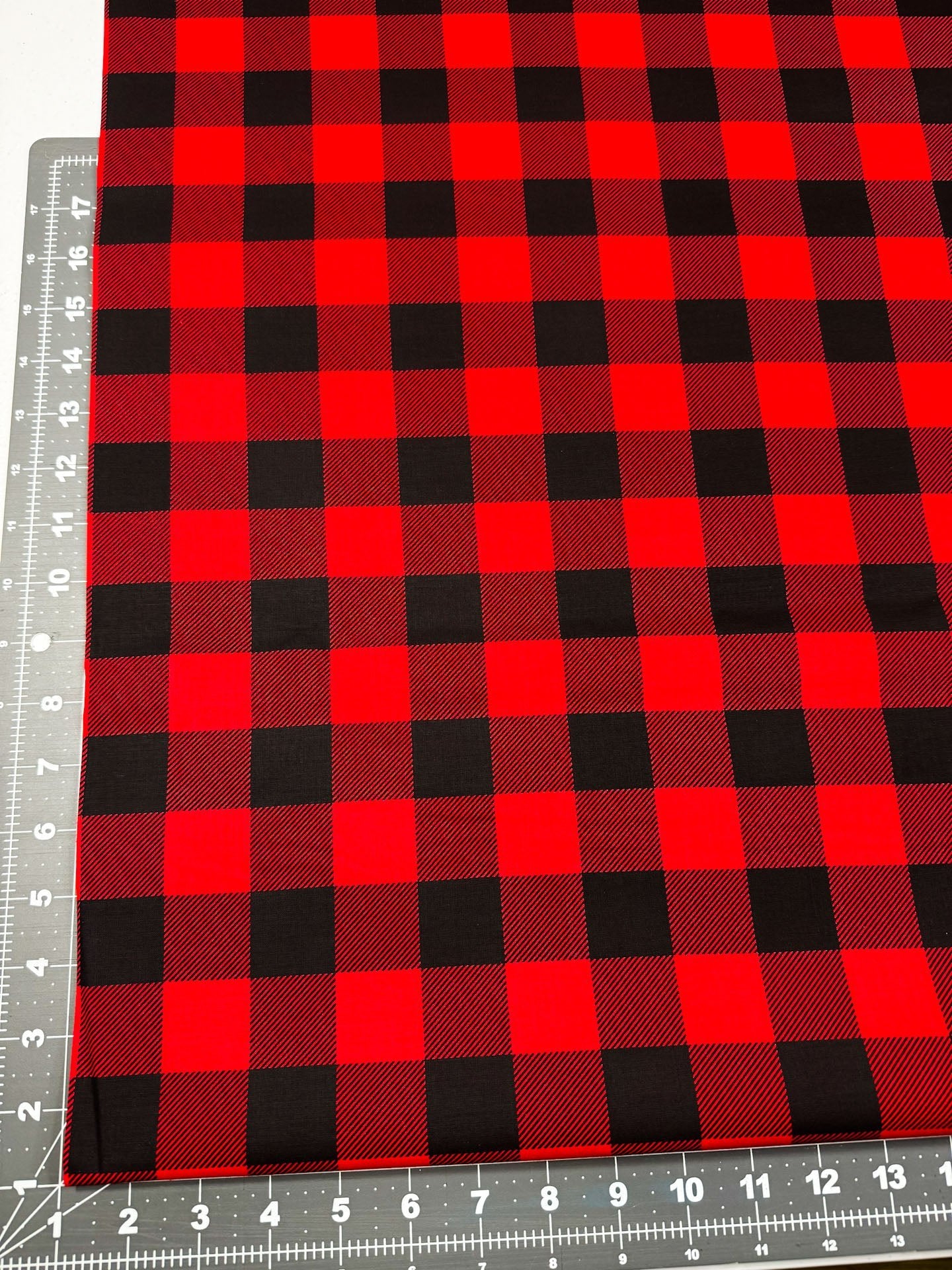 Black and Red plaid fabric buffalo paid cotton fabric - Mary Jo Fabrics