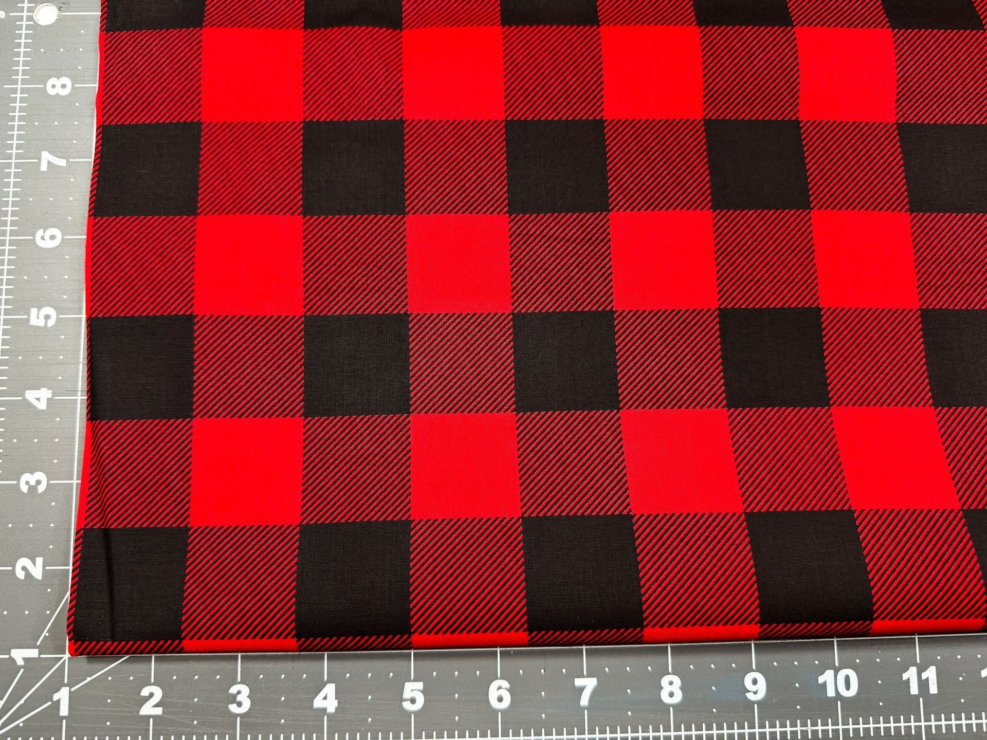 Black and Red plaid fabric buffalo paid cotton fabric - Mary Jo Fabrics