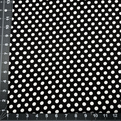 Black and White Polka Dot Cotton Flannel 44 - 6355 Dots Flannel - Mary Jo Fabrics