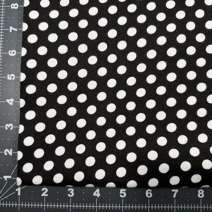 Black and White Polka Dot Cotton Flannel 44 - 6355 Dots Flannel - Mary Jo Fabrics