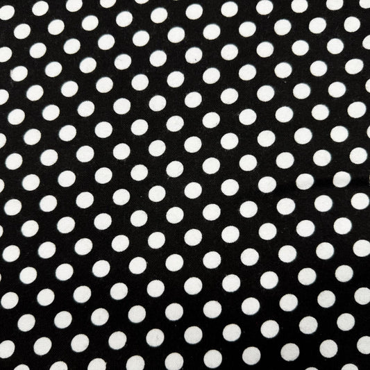 Black and White Polka Dot Cotton Flannel 44 - 6355 Dots Flannel - Mary Jo Fabrics