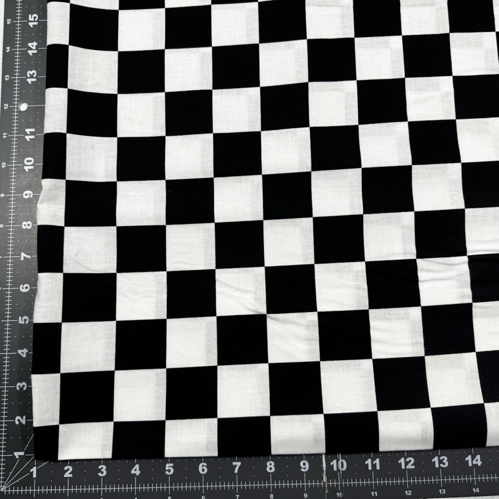 Black and White Racing Check Cotton Fabric 22098 - Mary Jo Fabrics