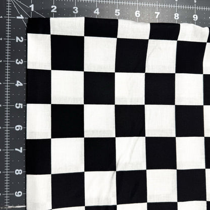 Black and White Racing Check Cotton Fabric 22098 - Mary Jo Fabrics