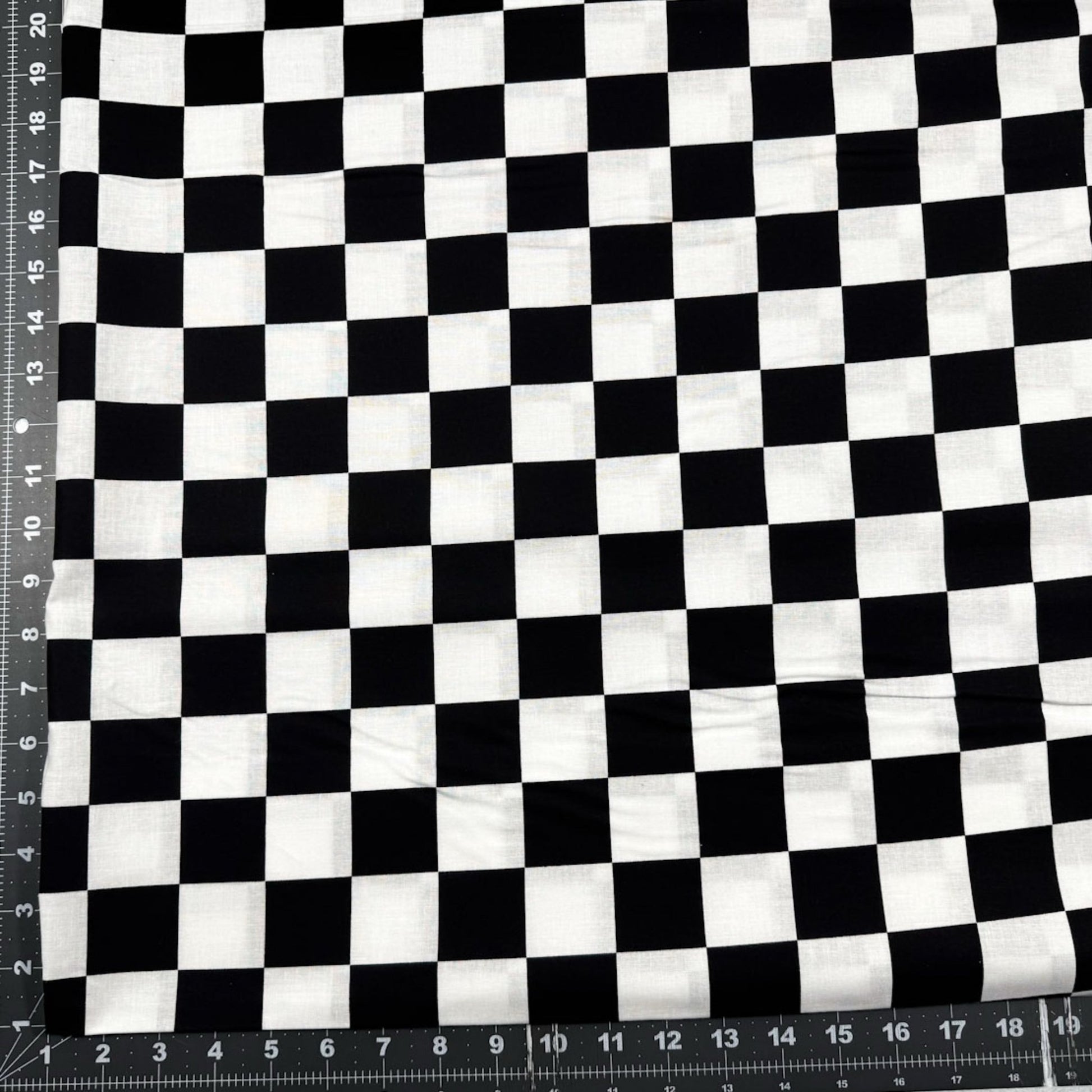 Black and White Racing Check Cotton Fabric 22098 - Mary Jo Fabrics