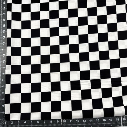 Black and White Racing Check Cotton Fabric 22098 - Mary Jo Fabrics