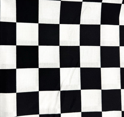 Black and White Racing Check Cotton Fabric 22098 - Mary Jo Fabrics