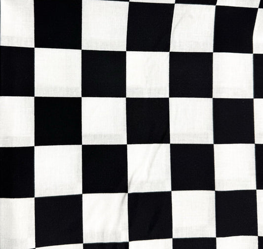 Black and White Racing Check Cotton Fabric 22098 - Mary Jo Fabrics