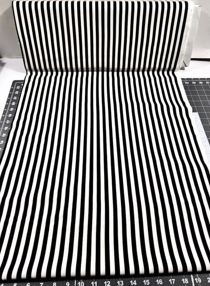 Black and White Striped fabric C8832 Piano 1/3 inch width - Mary Jo Fabrics