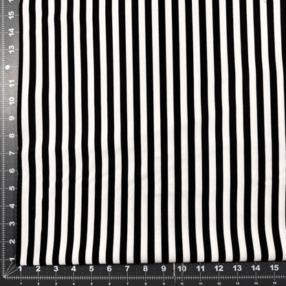 Black and White Striped fabric C8832 Piano 1/3 inch width - Mary Jo Fabrics
