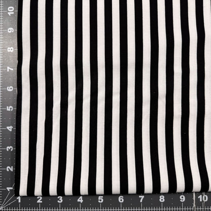 Black and White Striped fabric C8832 Piano 1/3 inch width - Mary Jo Fabrics