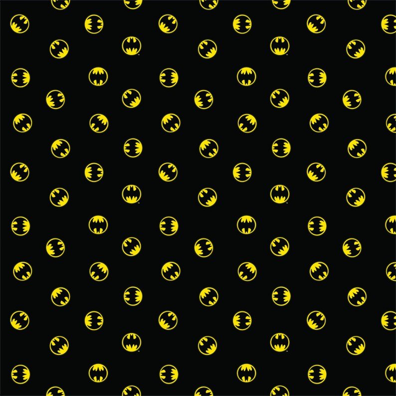 Black Batman fabric Batman Logo cotton fabric - Mary Jo Fabrics