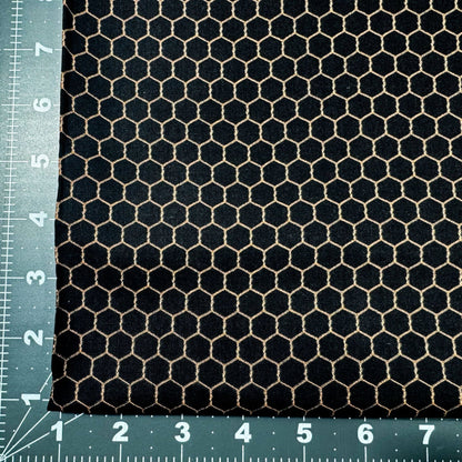 Black Chicken Wire Fabric 355 Gold Chicken Wire Cotton - Mary Jo Fabrics