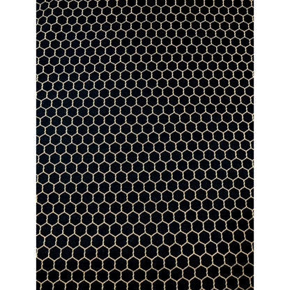 Black Chicken Wire Fabric 355 Gold Chicken Wire Cotton - Mary Jo Fabrics