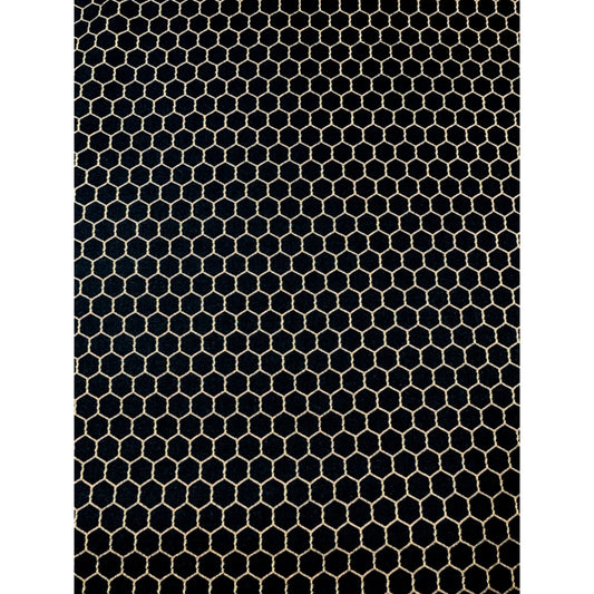 Black Chicken Wire Fabric 355 Gold Chicken Wire Cotton - Mary Jo Fabrics