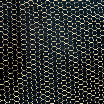 Black Chicken Wire Fabric 355 Gold Chicken Wire Cotton - Mary Jo Fabrics