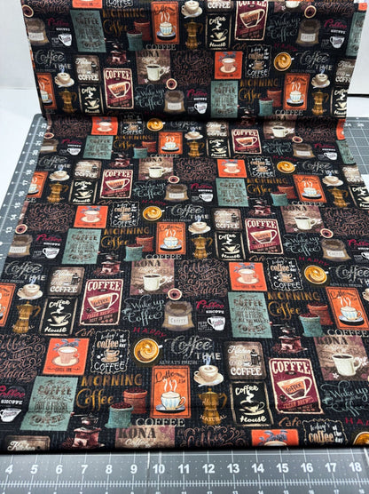Coffee Barista Fabric CD3421 Good Coffee apron fabric - Mary Jo Fabrics