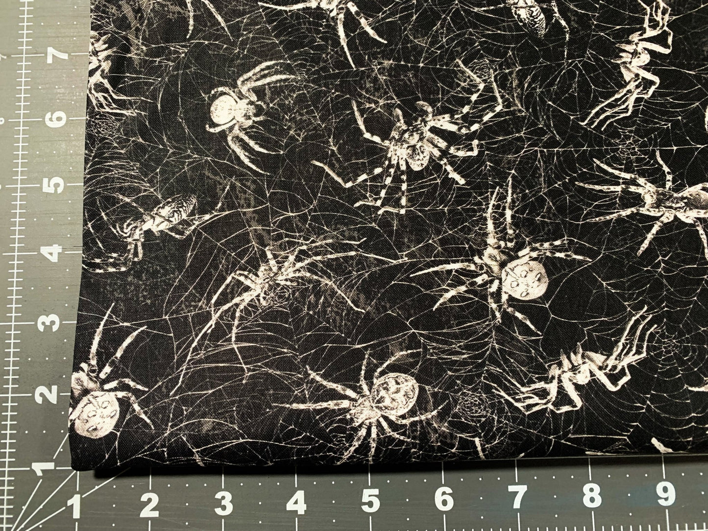 Black Creepy Spiders fabric CD1833 Wicked Spiderweb fabric - Mary Jo Fabrics