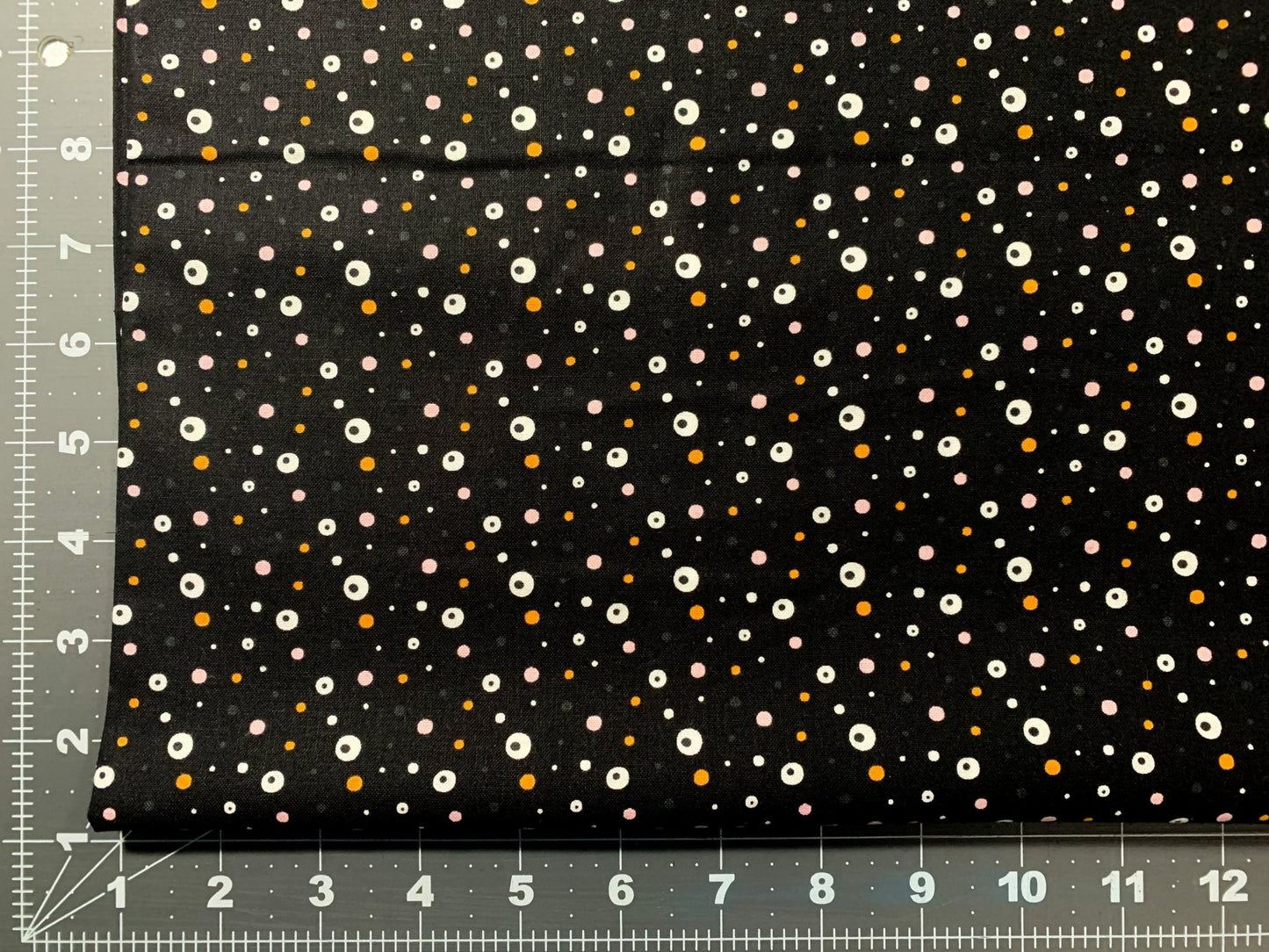 Black eyes dot fabric 21211004 Hey Boo eyeball halloween fabric - Mary Jo Fabrics