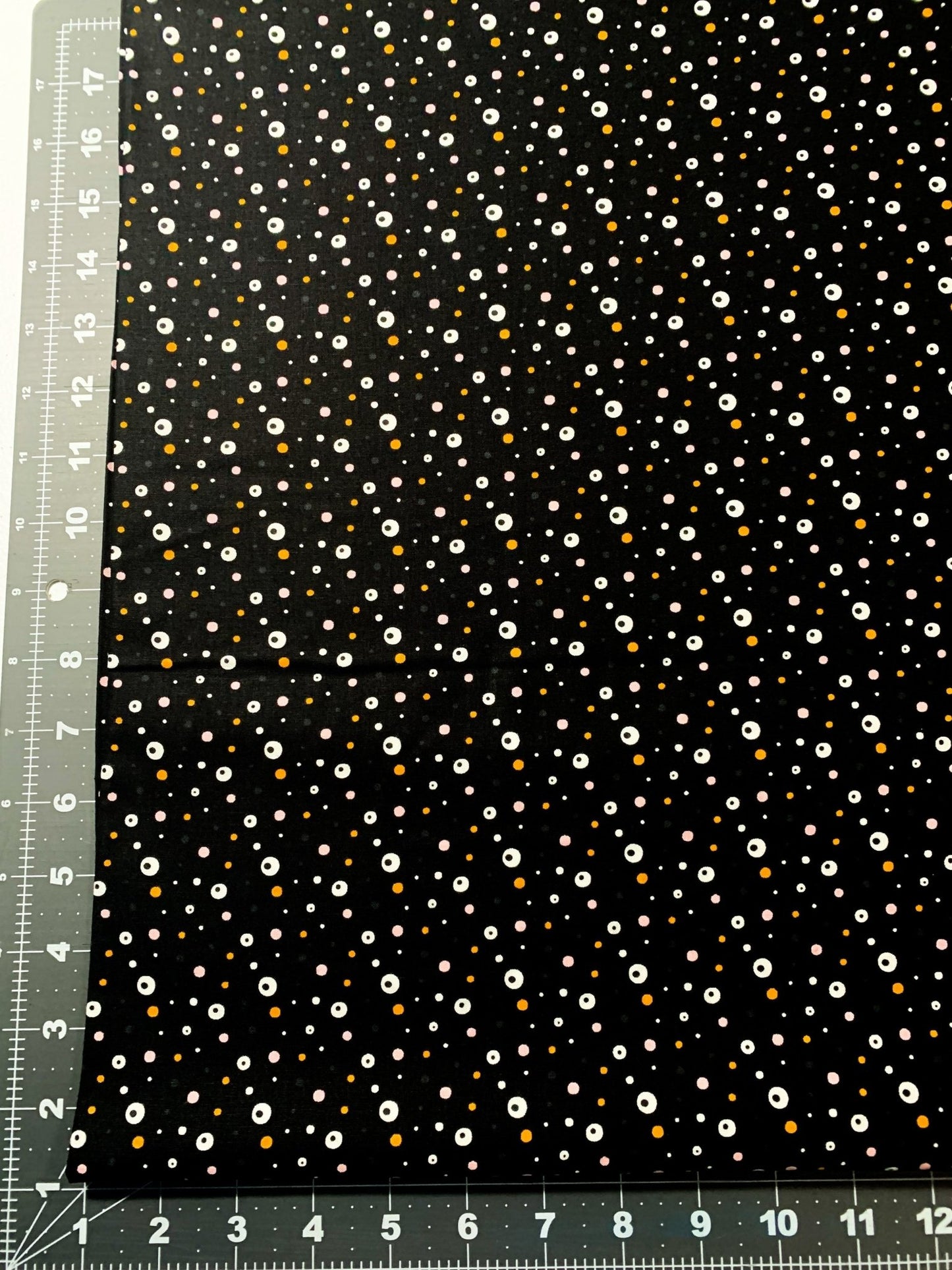 Black eyes dot fabric 21211004 Hey Boo eyeball halloween fabric - Mary Jo Fabrics