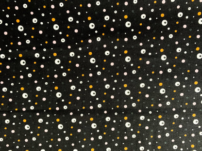 Black eyes dot fabric 21211004 Hey Boo eyeball halloween fabric - Mary Jo Fabrics