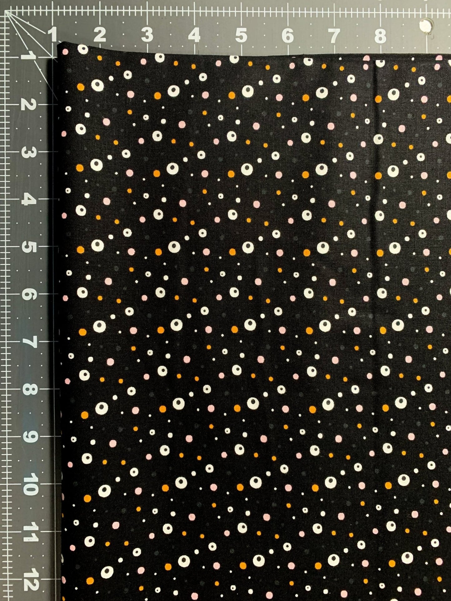 Black eyes dot fabric 21211004 Hey Boo eyeball halloween fabric - Mary Jo Fabrics