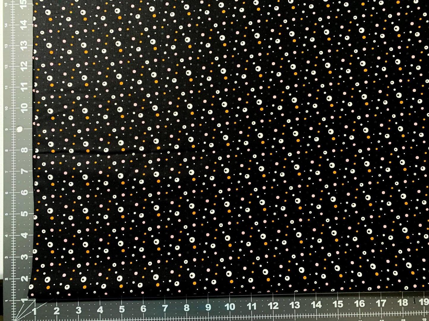 Black eyes dot fabric 21211004 Hey Boo eyeball halloween fabric - Mary Jo Fabrics