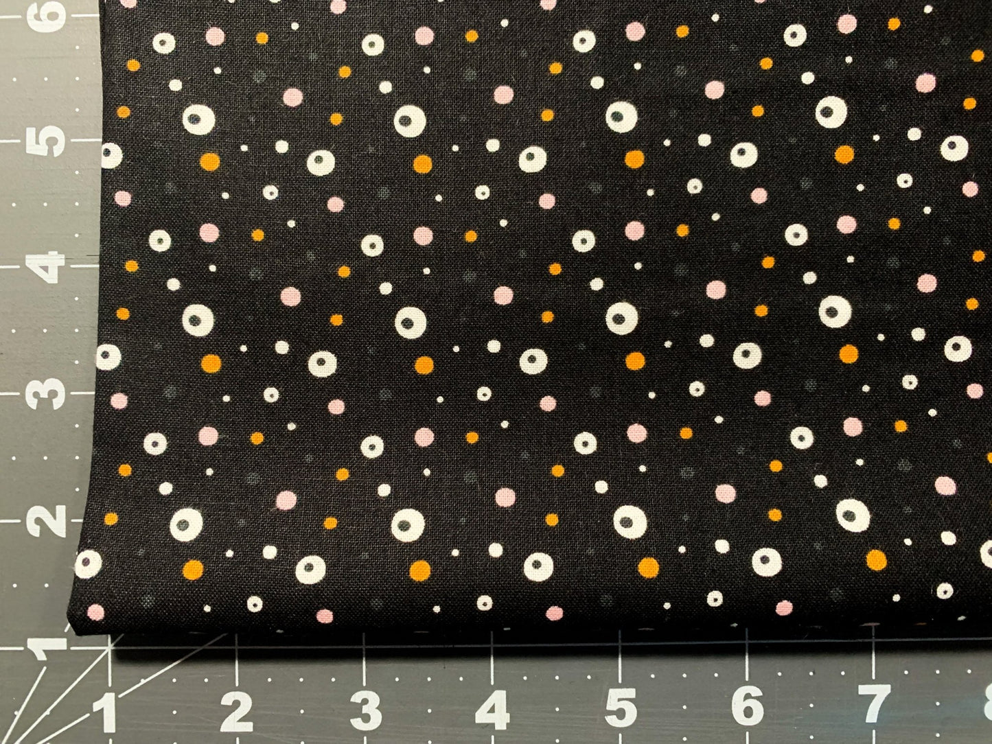 Black eyes dot fabric 21211004 Hey Boo eyeball halloween fabric - Mary Jo Fabrics