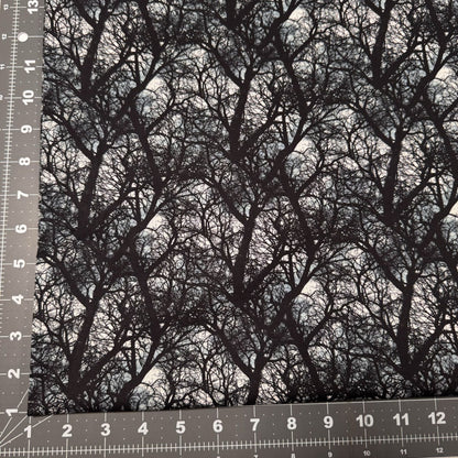 Black forest fabric 1944 - 3241 Black tree fabric - Mary Jo Fabrics