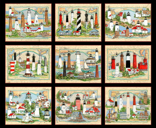 lighthouse quilt panel Mary Jo Fabrics