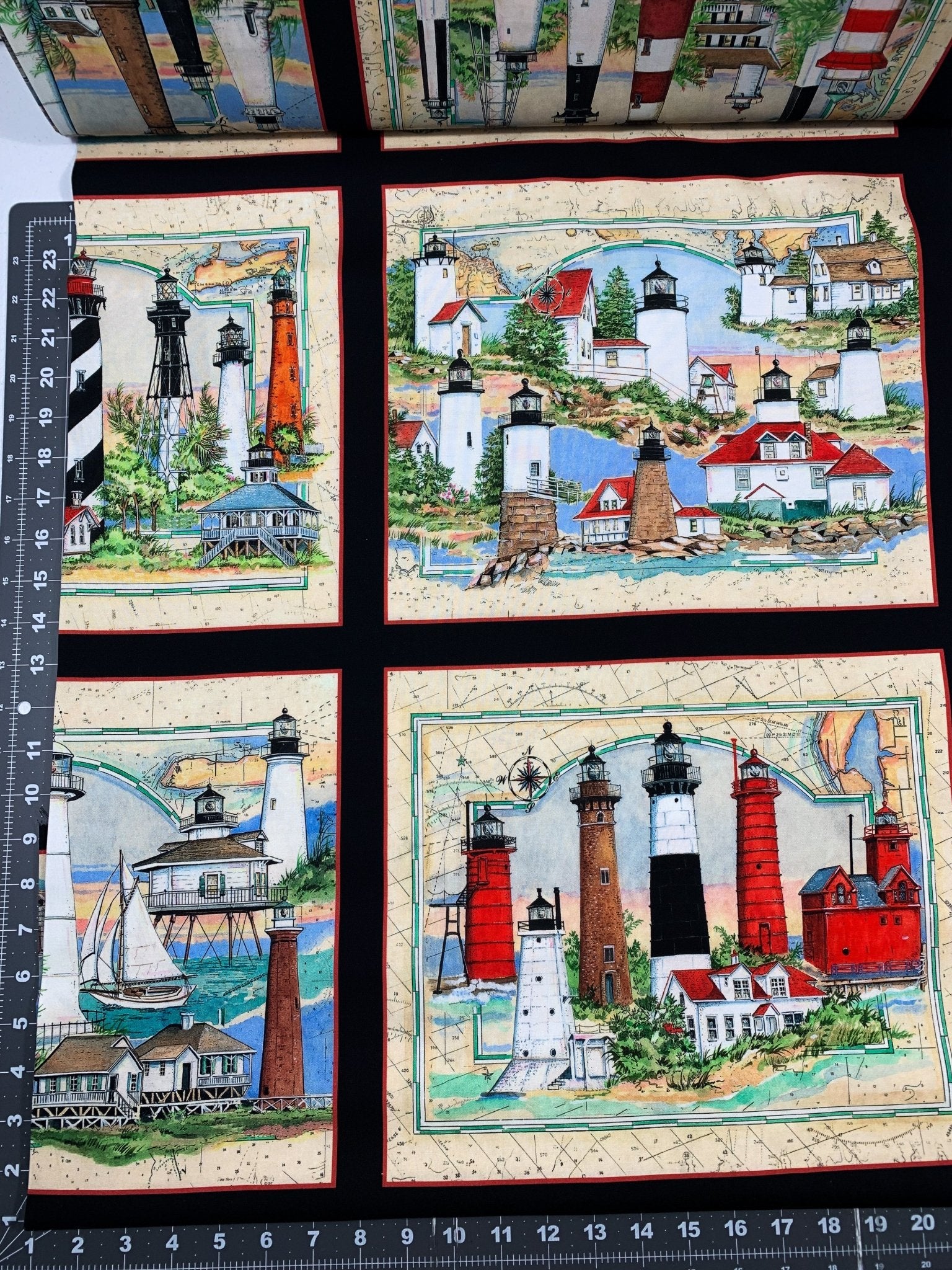 Lighthouse fabric panel Mary Jo Fabrics