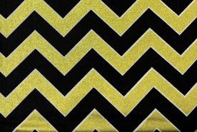 Black & Gold Metallic Chevron Fabric 2141104 New Orleans - Mary Jo Fabrics