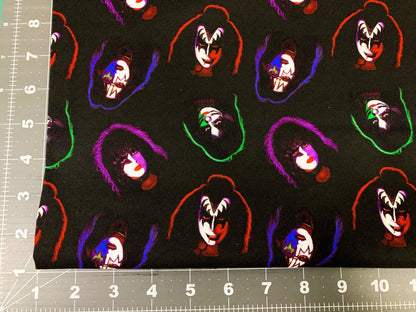 Black Kiss band fabric 71068 Rock band Kissed - Mary Jo Fabrics