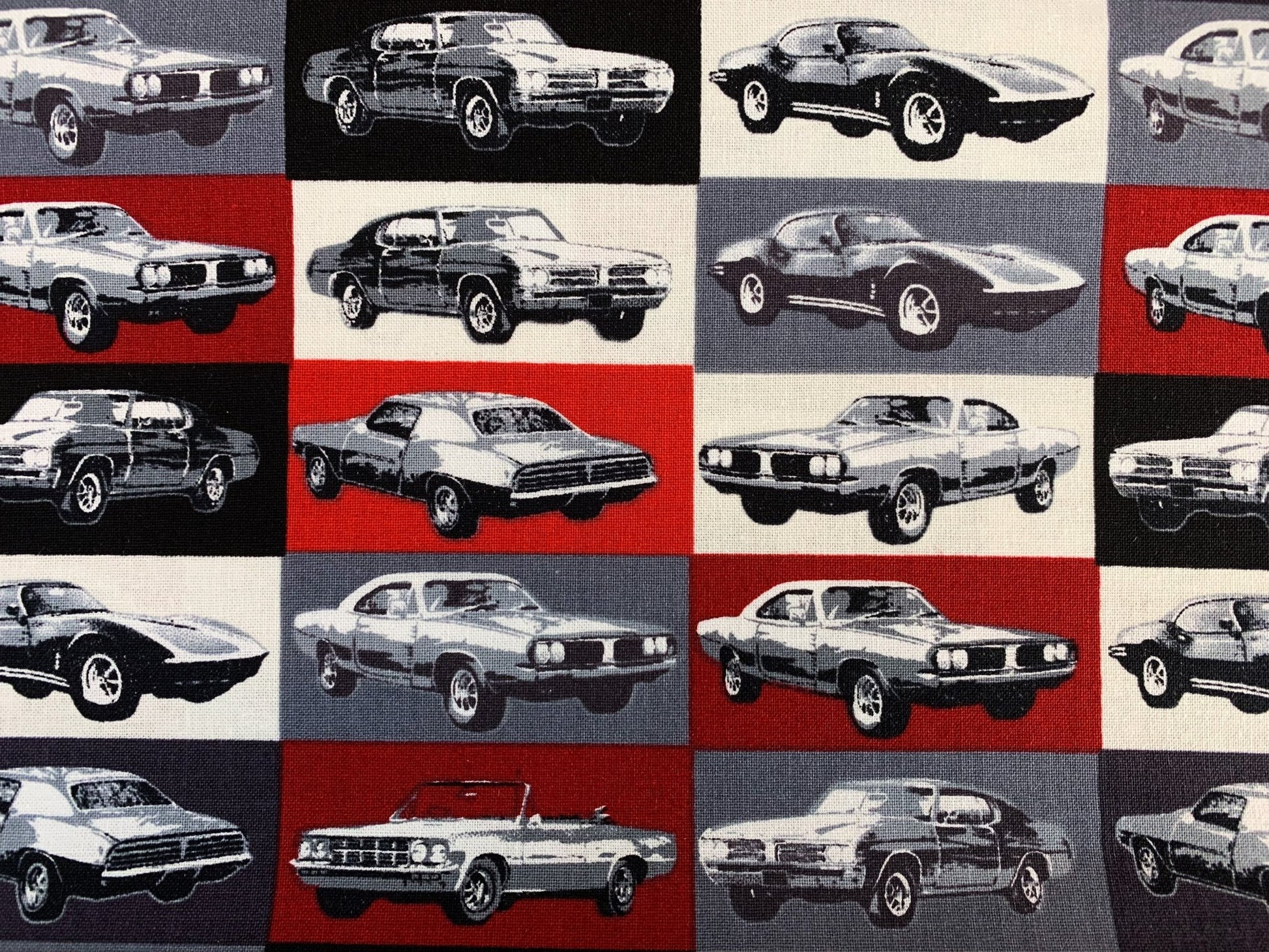 Block Muscle Car Fabric 52956 - 3 Red Corvette fabric - Mary Jo Fabrics