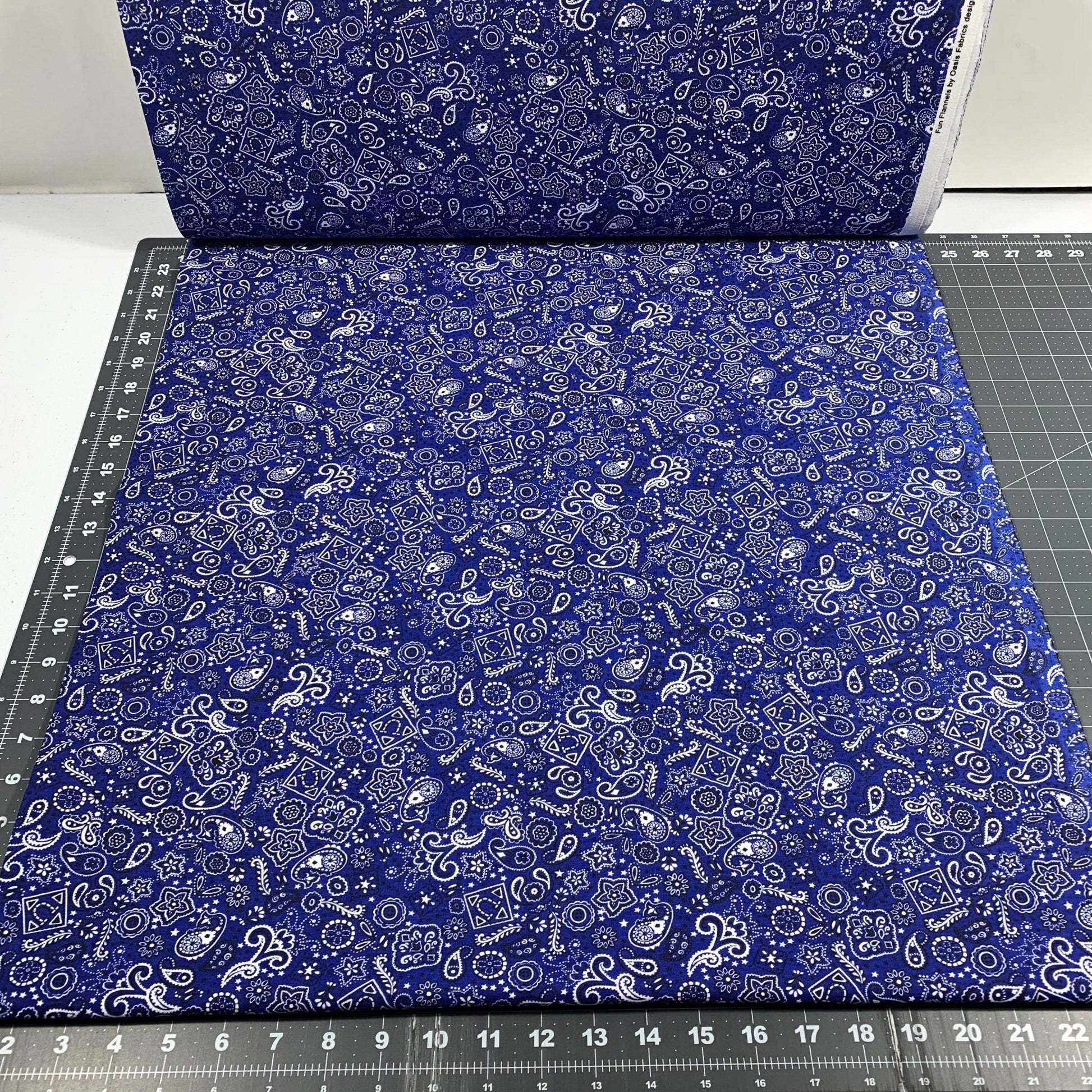 Blue Bandana FLANNEL Fabrics 44 - 6401 Blue Cotton Flannel - Mary Jo Fabrics