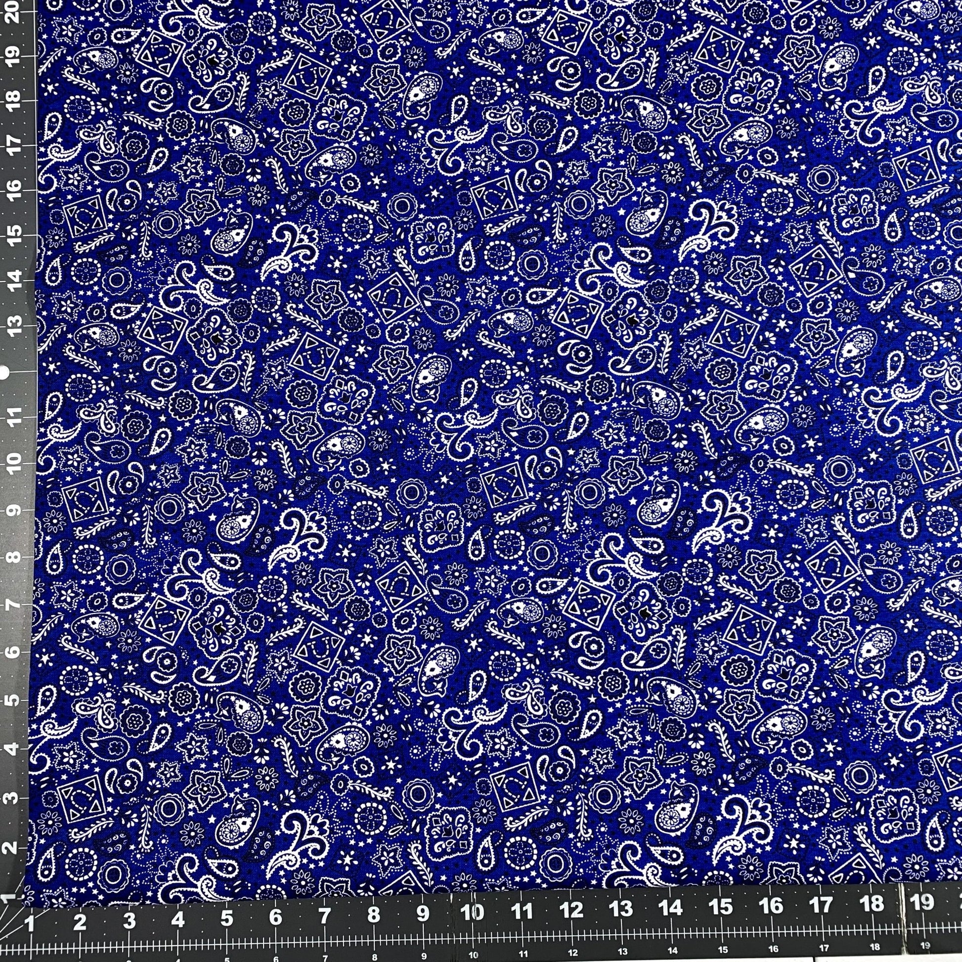 Blue Bandana FLANNEL Fabrics 44 - 6401 Blue Cotton Flannel - Mary Jo Fabrics