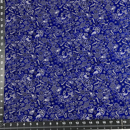Blue Bandana FLANNEL Fabrics 44 - 6401 Blue Cotton Flannel - Mary Jo Fabrics