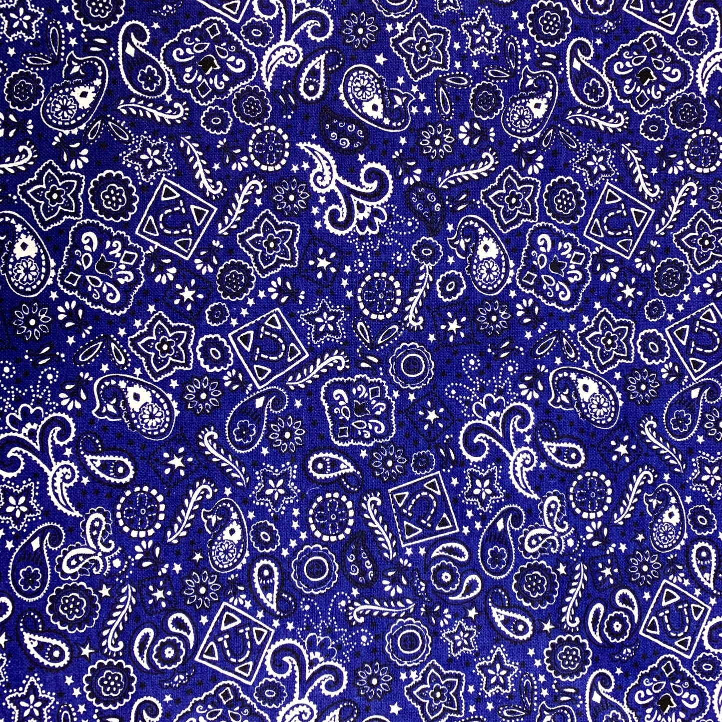 Blue Bandana FLANNEL Fabrics 44 - 6401 Blue Cotton Flannel - Mary Jo Fabrics