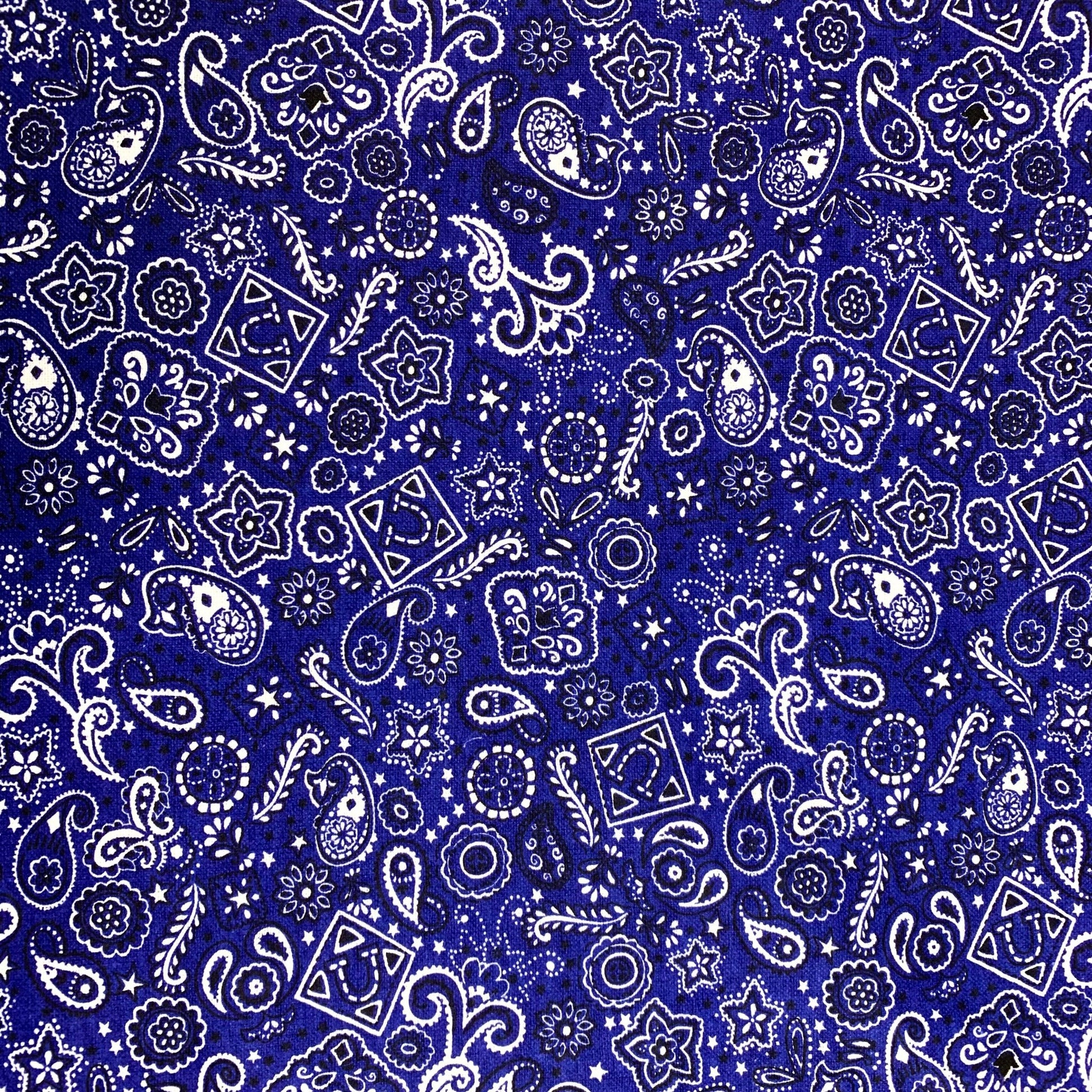 Blue Bandana FLANNEL Fabrics 44 - 6401 Blue Cotton Flannel - Mary Jo Fabrics