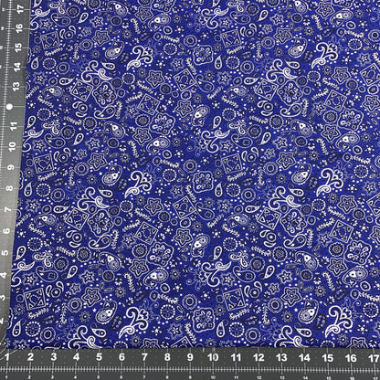 Blue Bandana FLANNEL Fabrics 44 - 6401 Blue Cotton Flannel - Mary Jo Fabrics