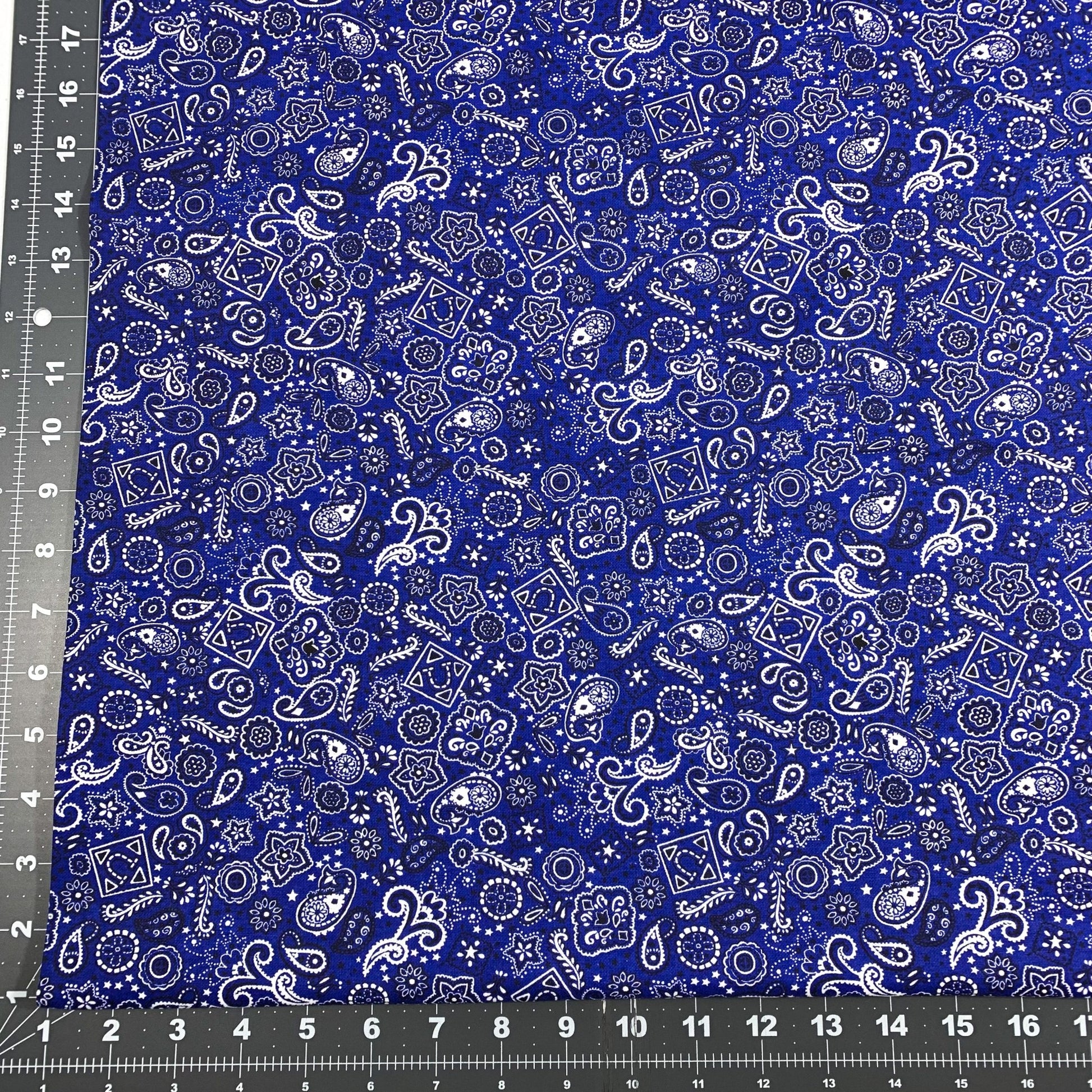 Blue Bandana FLANNEL Fabrics 44 - 6401 Blue Cotton Flannel - Mary Jo Fabrics