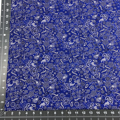 Blue Bandana FLANNEL Fabrics 44 - 6401 Blue Cotton Flannel - Mary Jo Fabrics