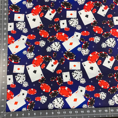 Blue Casino Fabric DX2530 - 0C2 Gambling Cotton - Mary Jo Fabrics