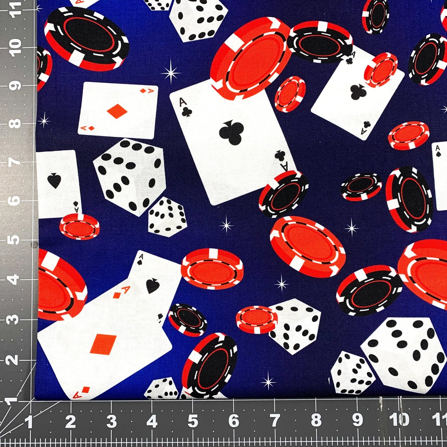 Blue Casino Fabric DX2530 - 0C2 Gambling Cotton - Mary Jo Fabrics
