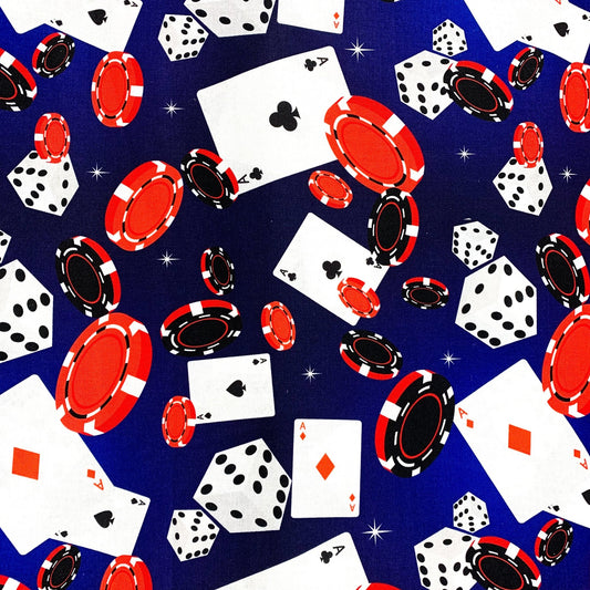 Blue Casino Fabric DX2530 - 0C2 Gambling Cotton - Mary Jo Fabrics