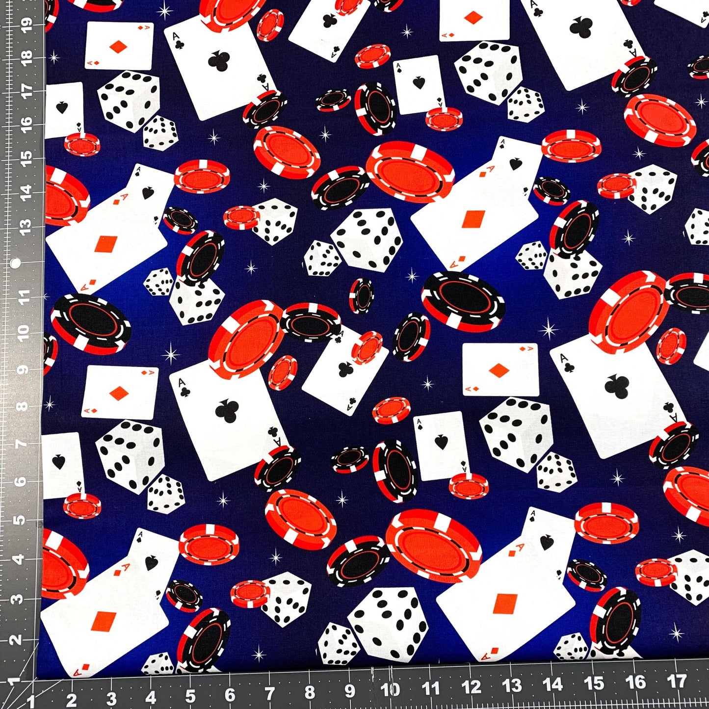 Blue Casino Fabric DX2530 - 0C2 Gambling Cotton - Mary Jo Fabrics