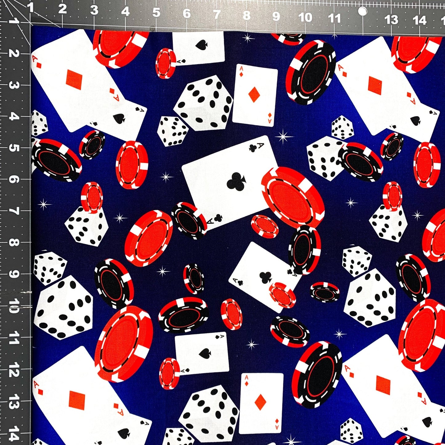 Blue Casino Fabric DX2530 - 0C2 Gambling Cotton - Mary Jo Fabrics