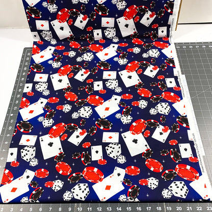 Blue Casino Fabric DX2530 - 0C2 Gambling Cotton - Mary Jo Fabrics