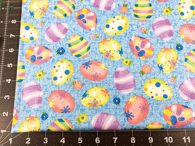 Blue Easter Egg fabric 563 - 11 Happy Easter fabric - Mary Jo Fabrics