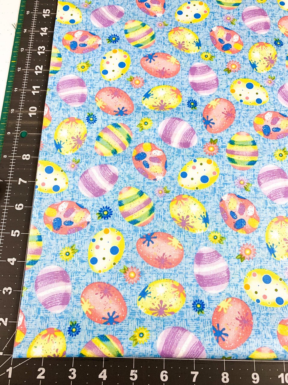 Blue Easter Egg fabric 563 - 11 Happy Easter fabric - Mary Jo Fabrics